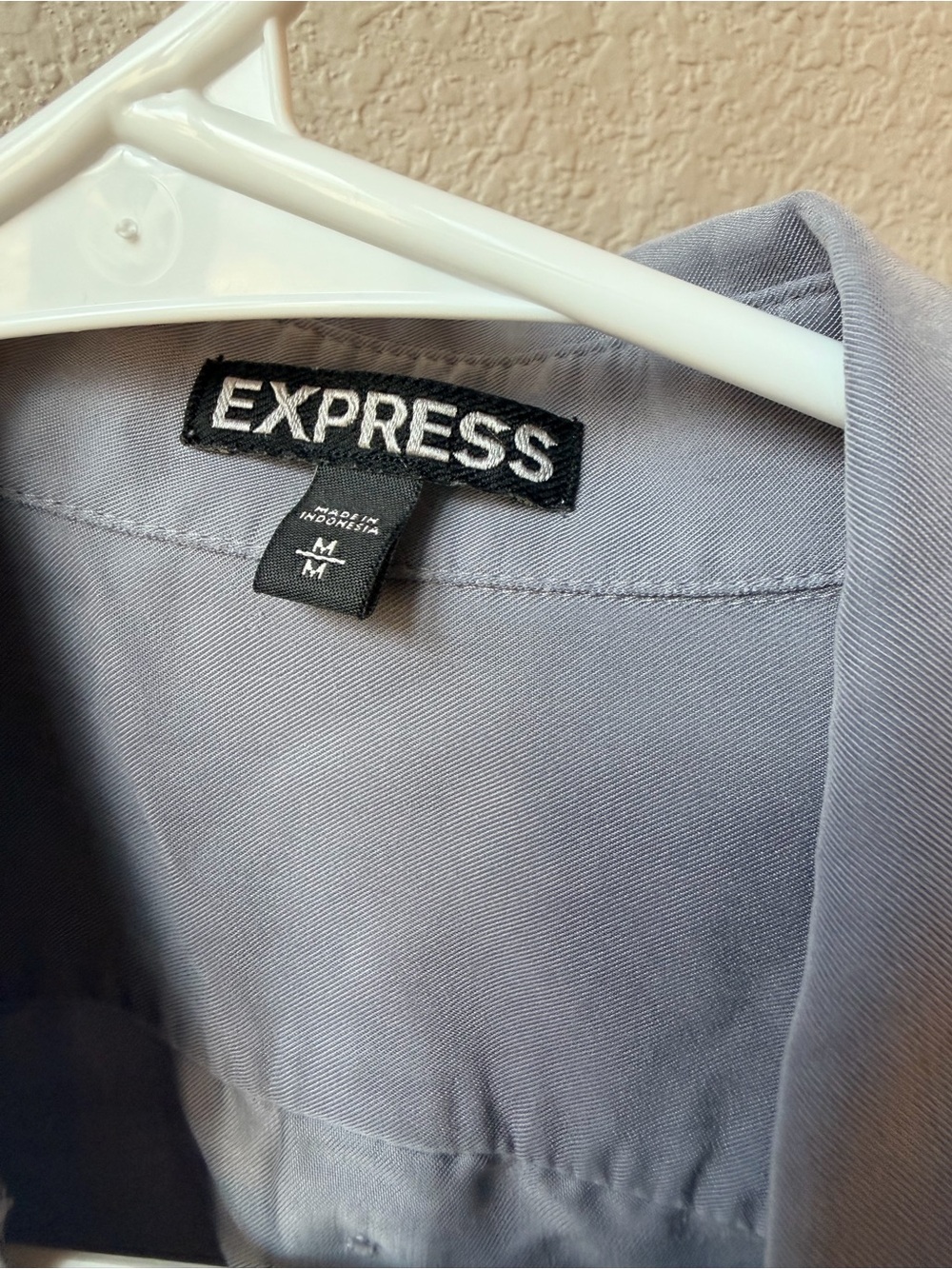 Express Light Grey Casual Button-Down Shirt - Picture 2 of 3